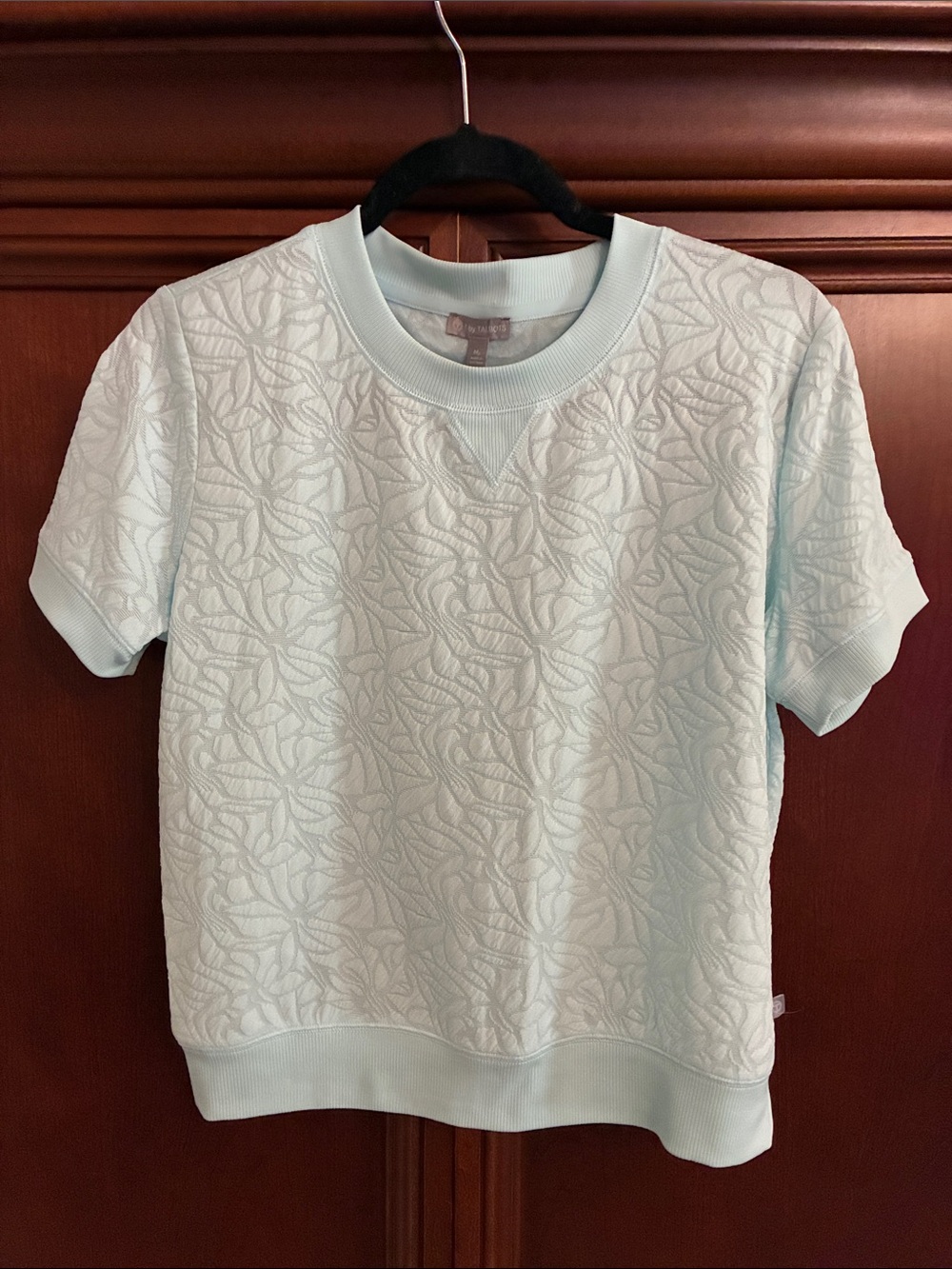 Talbots Women’s Textured Short-Sleeve Top - Light Blue